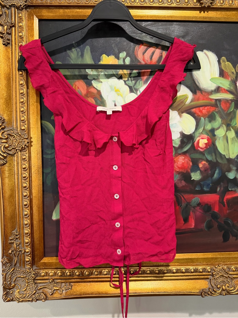Favorite Daughter Berry Ruffle Button-Front Camisole - Picture 2 of 5